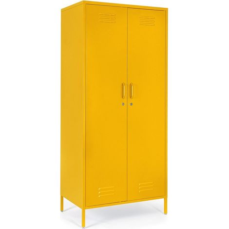 Armadio "Cambridge" in acciaio monocolore -Azzurro / 2 ante (1/4)