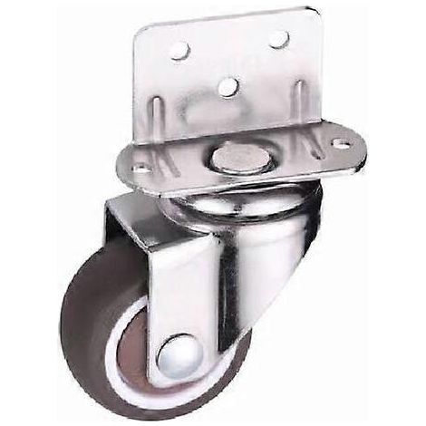 Roulettes pivotantes pour meubles, 25 mm, sans frein, plaque de montage en L, adaptées aux meubles, supports à fleurs, pépinières (25 mm, 2 pièces) (1/5)