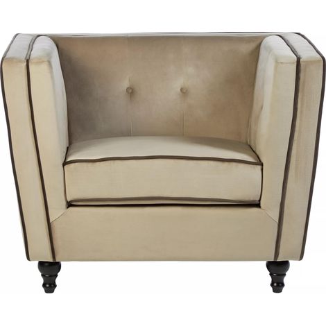 Premier Housewares Ferris Mink Velvet Chair (1/5)