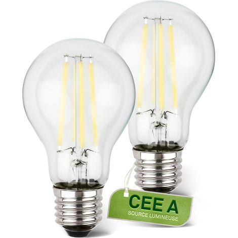 Lot de 2 Ampoule LED E27 A60, Filament 5W 1055lm, Blanc Chaud 3000K, Intérieur Salon Cuisine (1/5)