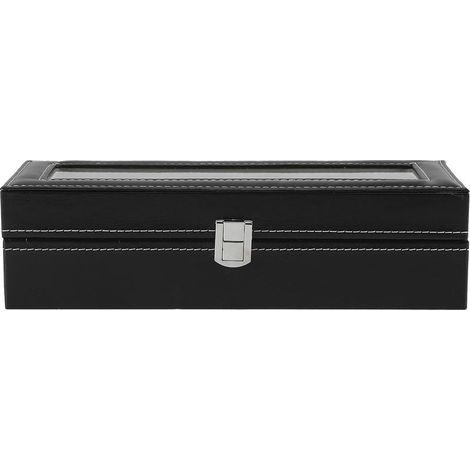 Hochwertige Aufbewahrungsbox aus PU-Leder mit 6 Fächern für Uhren und Schmuck (Trendprodukt) (1/5)