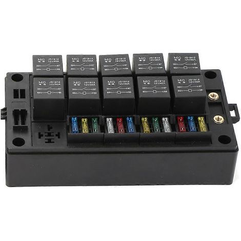 Boîte à fusibles automobile, relais automobile, porte-fusibles, compatible avec centre de commande 12 V/24 V (1/5)