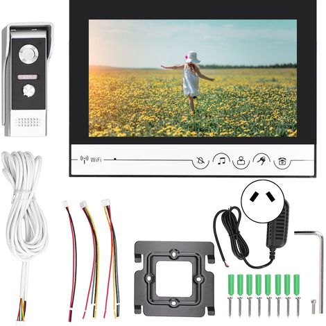 VisioPhone numérique HD 100-240V, kit sonnette vidéo WiFi intelligent pour appartement villa, système d'interphone extérieur (1/5)