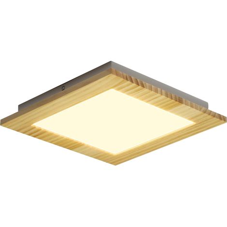 GBLY LED Deckenleuchte Wohnzimmer Deckenlampe Holz flach Schlafzimmer Panel Flur innen Beleuchtung eckig 3000K warmweiß 30cm 17W für Küche Kinderzimmer Esszimmer Treppen Balkon
