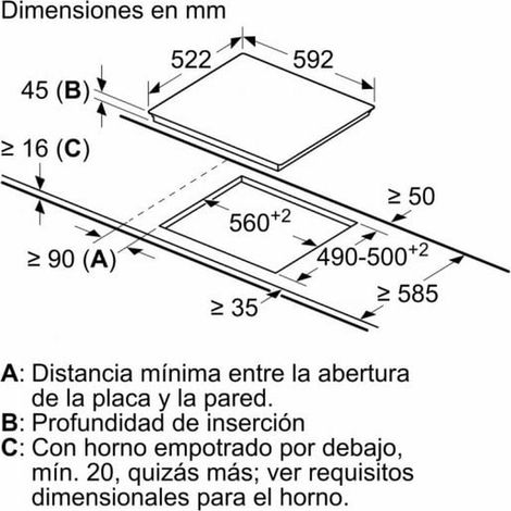 Bosch PKK631BB8E - Vitroceramica Independiente Radiantes 3 Zonas Coccion Ancho 60 Cm