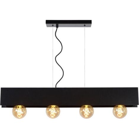 Lampadario Lucide Surtus nero 4 luci E27 dimmerabile (1/5)