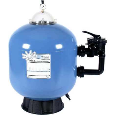 Triton – Filtre à sable 14 m³/h – Technologie Clear Pro pour filtration fine – Vanne 6 voies – Cuve en fibre de verre – Ø 610 mm