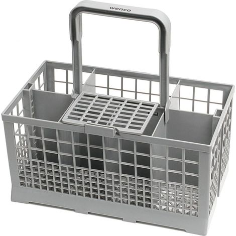 1 Panier à couverts, 7 compartiments, poignée amovible, couvercle grillagé, pour lave-vaisselle (1/4)