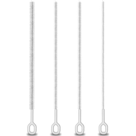 Set di 4 spazzole per la pulizia di cannucce resistenti, 26 cm, flessibili, con ampia copertura e manici grandi. Set riutilizzabile per la pulizia di tubi e cannucce, diametri 6, 8, 10 e 12 mm. (1/5)
