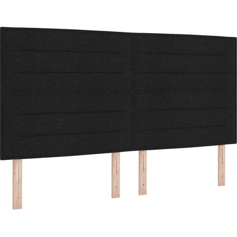 Tête de lit LED avec bandes LED Noir 180 cm tissu
