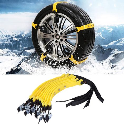 Chaînes à Neige Antidérapantes Universelles pour Voiture, Camion, SUV, 185-225 mm, Lot de 10 (1/5)