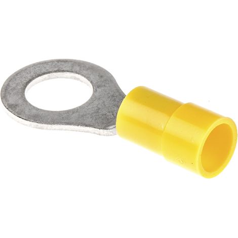 Cosses à œillet RS PRO, Isolé, Jaune, 6mm², M8, 15mm (1/3)