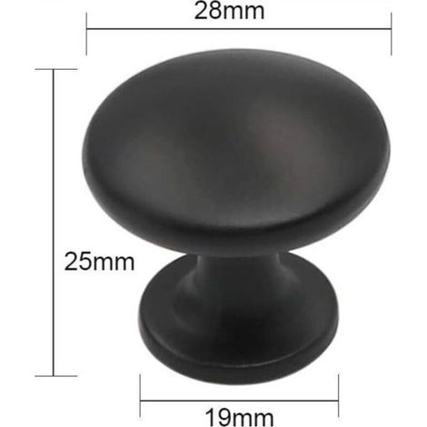 [JAMAIS UTILISÉ] Lot de 15 boutons de tiroir ronds noirs pour armoires de cuisine, poignées de tiroir en métal pour salle de bain, placard, penderie (1/4)