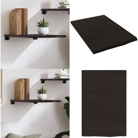 Ripiano Muro Marrone Scuro 40x60x2 cm Massello Rovere Trattato - Ripiano in legno - Ripiano muro