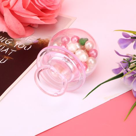 Lot de 12 boîtes à bonbons en forme de mamelon, roses, pour mariage ou fête. Boîtes cadeaux en plastique. (1/5)