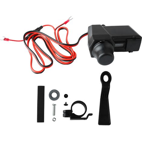 Chargeur moto USB double 10-24V avec voltmètre, recharge rapide universelle pour smartphone (1/5)