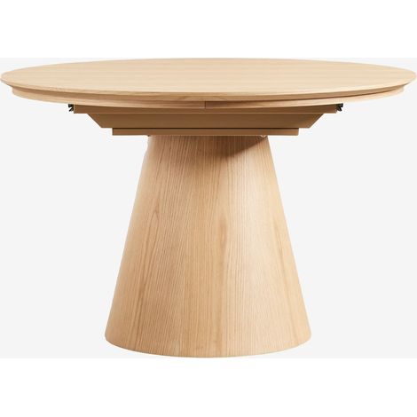 Mesa de comedor 120-160x120 cm extensible en MDF y chapa de roble Montana SKLUM        (1/5)