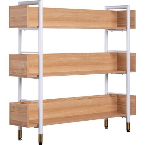 ORION91oficial® - Estantería CLEM en MDF y Acero, Estilo Industrial 109 x 120 x 30 cm , Salón Oficina Teletrabajo Habitación - spaziOrion91