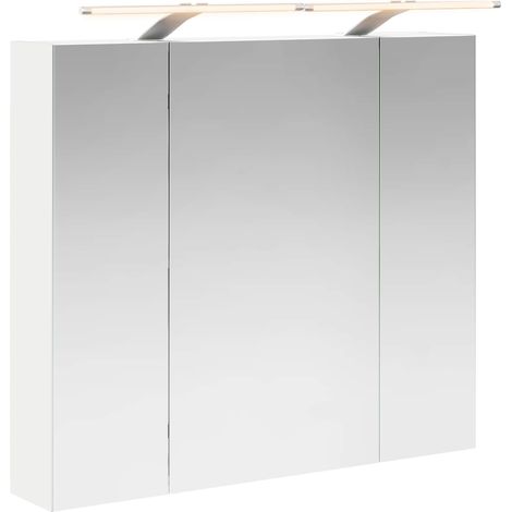 Maison Exclusive - Badezimmerspiegelschrank Weiß 80 x 14,5 x 70 c