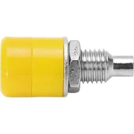 Lot de 20 prises bananes femelles 4 mm (24,070 mm) en cuivre nickelé pour équipements électroniques, couleur jaune. (1/5)