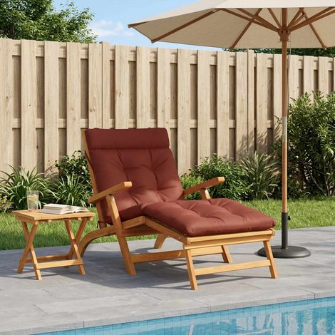 vidaXL Coussin de transat VIANEN 100 % polyester Rouge 200 x 70 x 8 cm (1/4)