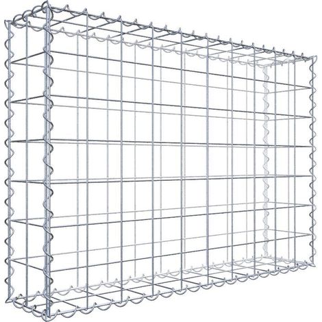 Gabion 100 cm x 70 cm x 20 cm – Mailles 10 x 10 cm – Construction en fil de fer galvanisé – Résistance à la corrosion – Montage rapide avec spirales – Gabiona