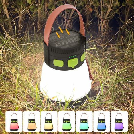 Lampe Solaire Camping 7800mAH Lanterne LED Rechargeable 1500 Lumens 8 Modes de Luminosité avec RGB et Lampe Torche (1/5)
