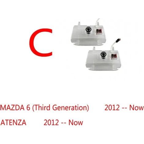 (Logo original C) Lot de 2 projecteurs laser LED pour portières de voiture, avec logo et effet d'ombre, compatibles avec MAZDA ATENZA 6/8, MAZDA 6 RX8 CX-9, CX9 RUIYI et MAZDA 8 MPV. Éclairage pour vé (1/4)
