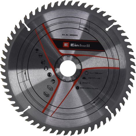 Einhell KWB 49589552 Lama per Sega Circolare HM-TC 250 mm 30 mm 60 denti Legno e Derivati (1/3)