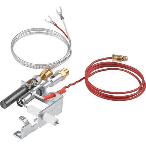 Mophorn Conjunto de piloto de gas, modelo OE 14D0477, LPG8404, SRV14D0477, kit para chimeneas, compatible con los modelos Lexington Forge, Majestic, Martin y Monessen, 160 x 120 x 40 mm, plata (1/5)