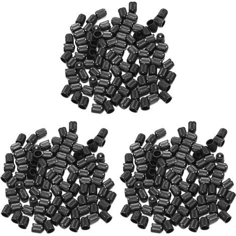 300x - Capuchons de Valve de Rechange En Plastique Noir. Voitures, Camions, Motos, VTT. Casquettes Schrader. (1/2)