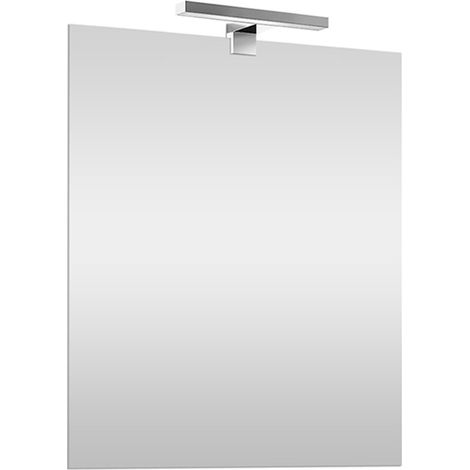 Specchio bagno 50x60 a filo reversibile con lampada naturale 30 cm (1/5)