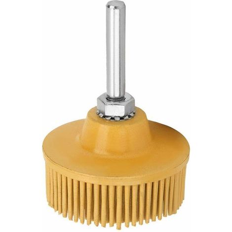 Brosse Abrasive en Caoutchouc émeri pour Disque à Poils de 2 Pouces Brosse de Polissage pour Meule de Polissage pour L'élimination de la Rouille des Bavures(jaune)