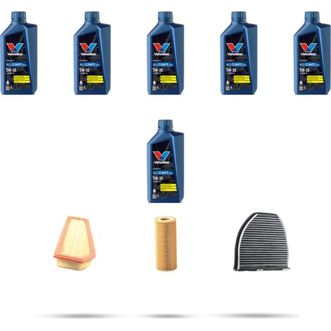 Kit tagliando 3 FILTRI e 6L OLIO compatibile con Mercedes Classe E (w212) 200 CGI 135kw dal 2009 (1/5)