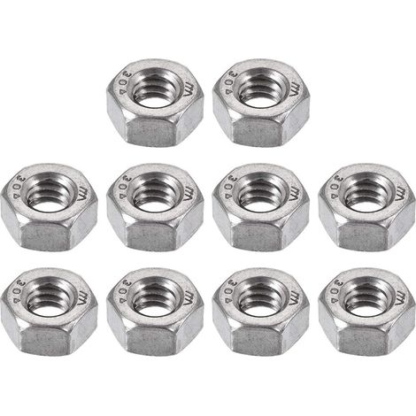 Écrous Hexagonaux Filetage 1/4"-20 UNC en Acier Inoxydable 304 (1/3)