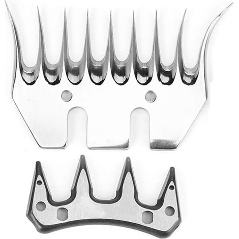 Lames de Cisailles pour Moutons, Lames de Rechange pour Tondeuses à Laine pour Chèvres en Acier Inoxydable, pour Chèvres, Moutons, Bovins(9-tooth curved blade) (1/5)