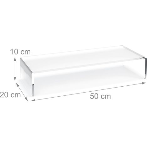 Supporto per monitor ergonomico modernizzato scrivania 80 x 30 x 10 cm salva-spazio design contemporaneo in acrilico trasparente 130015759
