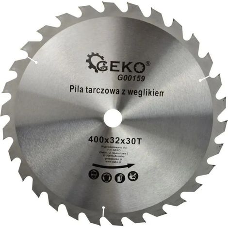 Geko G00159 Tct - Klinge de Kreissägeblatt für Holz (400 x 32 x 30 T, 12 Stk.)