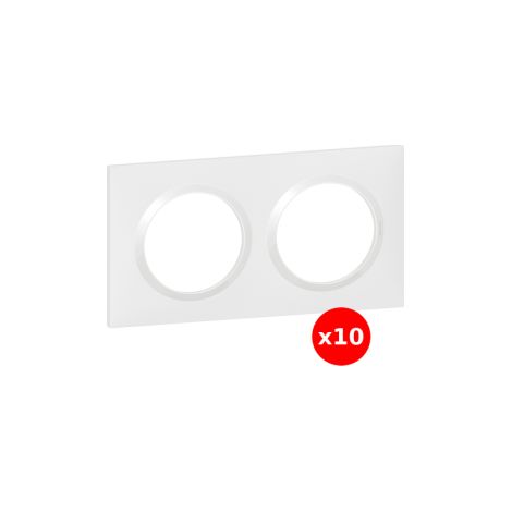 Legrand - Dooxie - LOT de 10 Plaques 2 postes - Blanc - Ref. : 600802x10