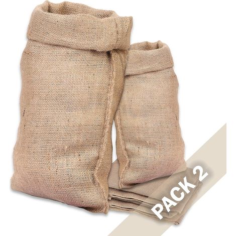 Sacs en jute 60 x 100 mm Lot de 2 283 g Sacs à pommes de terre, sacs de sable, sacs à gravats Sacs en jute pour pommes de terre, terreau de jardin, courses en sac (1/5)