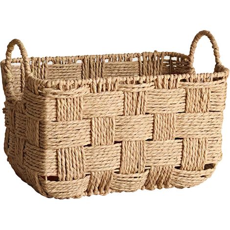 Panier de rangement tressé style japonais, corbeille décorative multifonction pour organiser cosmétiques, snacks, accessoires et petits objets à la maison (1/5)