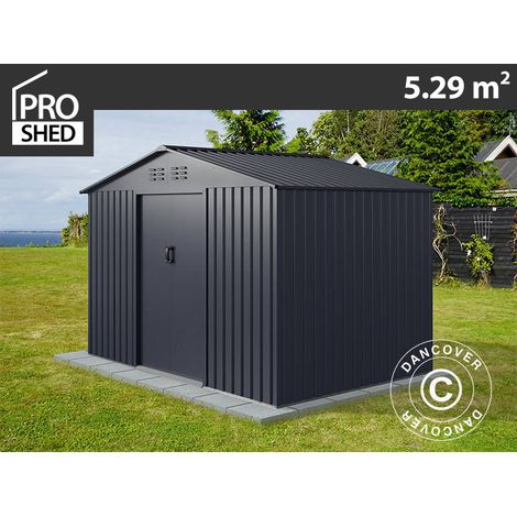 Dancover – Abri de jardin métal 5,29m² – Acier galvanisé – Dimensions extérieures 2,77x1,91m – Étanchéité 100% – Garantie anti-corrosion 10 ans (1/5)