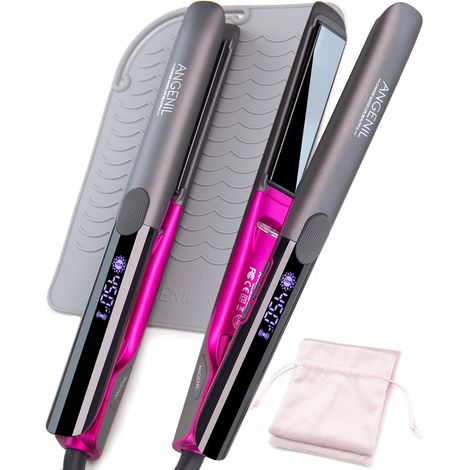 Lisseur a Cheveux Ceramique Ionique,fer à Lisser 2,5 cm de Salon, Lisser les Cheveux, Voltage Universel, 230 ℃ Professionnel Haute Température, Lisser L'humidité des Cheveux, Grey (1/5)