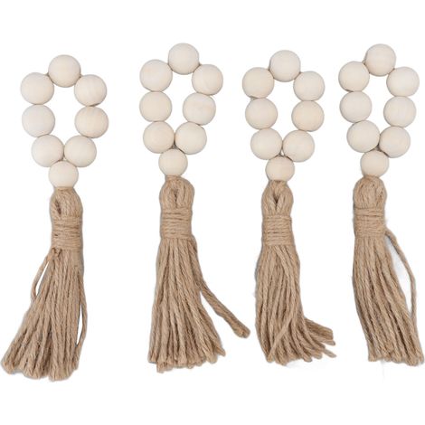 de serviette décoratif élégant en perles de bois avec (1/5)