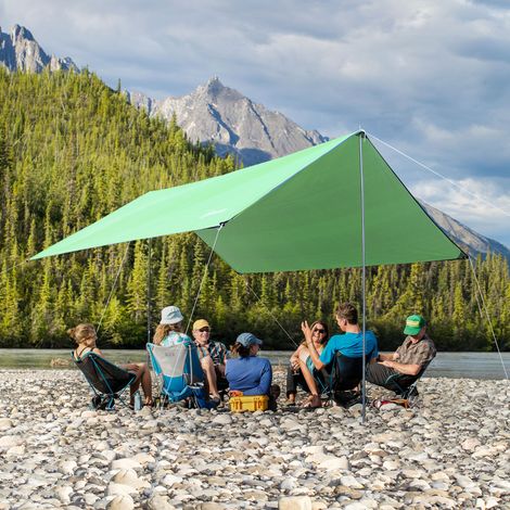 Tenda da Sole Portatile 3x3 m, Tendalino Parasole Impermeabile per Campeggio, e Spiaggia, Verde