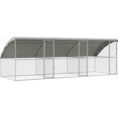 Maison Exclusive - Gabbia per polli 3 pcs Argento 600 x 200 x 200 cm (1/5)