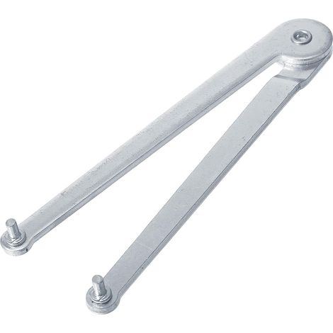 Clé à ergot réglable/clé de blocage pour écrou de meuleuse d'angle - convient aux écrous ronds avec trous et aux plateaux de support pour meuleuse d'angle. (1/5)