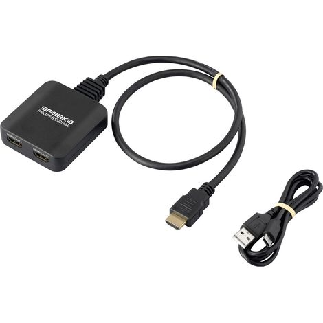SpeaKa Professional SP-HDMIS-300 2 Port HDMI-Splitter Ultra HD-fähig 7680 x 4320 Pixel Schwarz (1/5)