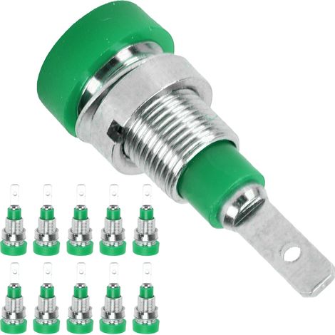 Lot de 10 connecteurs banane en laiton de 2 mm pour panneaux, destinés aux équipements électroniques et industriels (vert). (1/5)