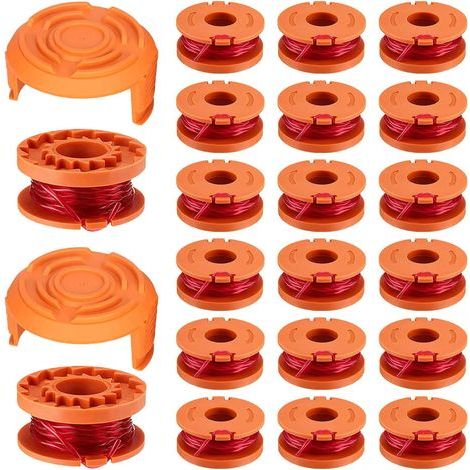 Set di 20 bobine di ricambio per decespugliatore, bobina da 3 metri, bobina di ricambio da 0,065" per tosaerba WA0010 (20 bobine + 2 tappi) (1/5)